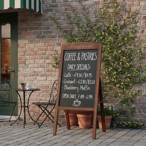 Wooden pavement sign board - wooden,