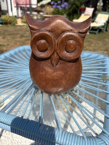 Owl wooden carving - owl,