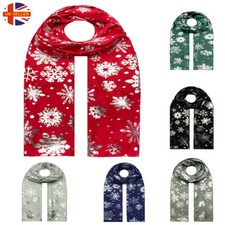 Large Scarf Womens Christmas Ladies glitter Soft Wrap SnowFlake Snood Pashmina