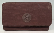 Kipling Large Purse Wallet Men Women Brown Zip Inside Card Compartments J715