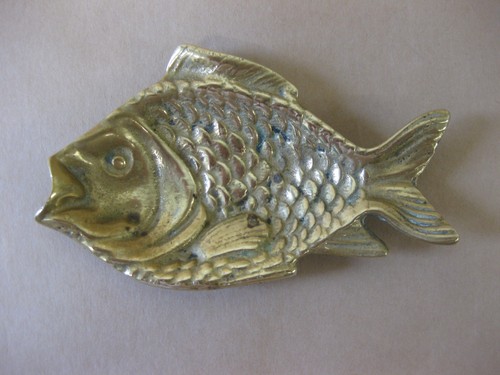 Vintage brass fish dish - vintage,