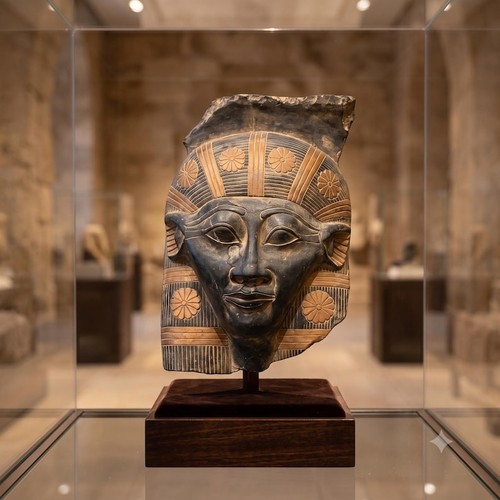 Egyptian hathor mask sculpture - hathor,