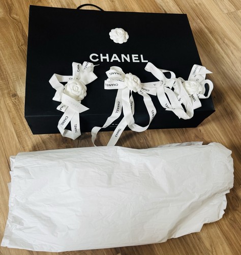 Chanel paper bag with - with, ribbons