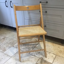 Vintage Style Folding Wooden Bergere Seat Chair beech frame