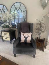 Natuzzi Grey Leather Marlene Chair