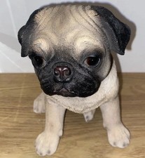 Resin Pug Dog Puppy Sitting