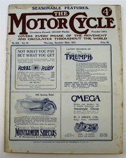 Motor Cycle 22 Dec 1921 Motorcycle Magazine Sidecar Interest