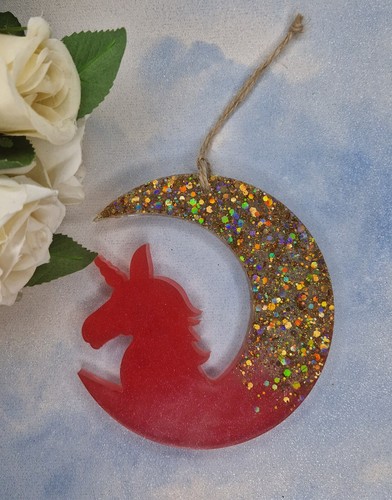 Handmade resin moon unicorn - resin,