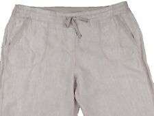 M&S Womens Marks and Spencer Beige Linen Trousers Size 8 Petite LABEL FAULT