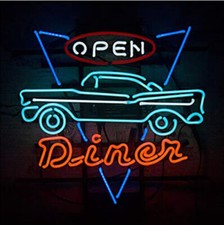 Open Diner Dining Car 20" Neon