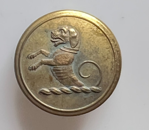 Antique livery button dog - button,