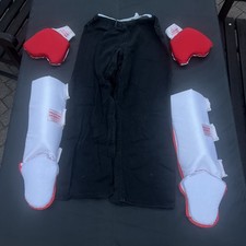 Black Kung Fu Trousers With Drawstring Waist - Small + Shin/Foot And Hands Pads