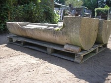 concrete planters used, trough, planter, antique garden planter