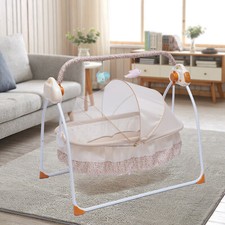 Electric Newborn Baby Auto Swing Cradle Rocking Chair Crib Sleep Bed&Bluetooth