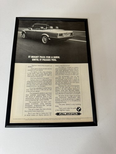 Framed original e30 bmw alpina - framed,