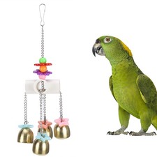 Cute Parrots Toy Bird Play Bite Hanging Bell Bird Cage Decoration Toy Accessorie