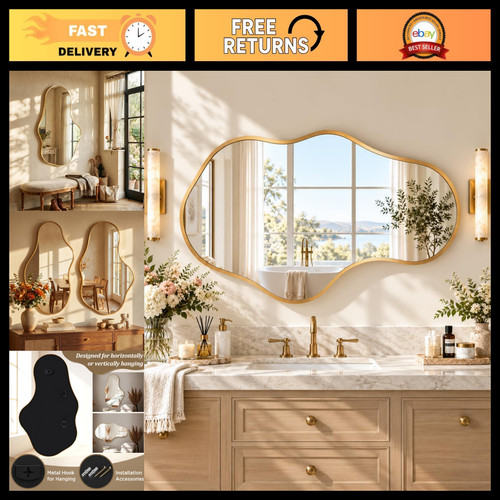 Gold wall mirror - wall,