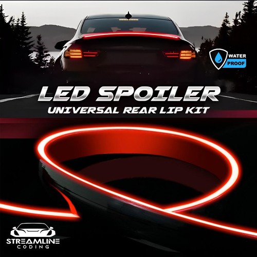 Black universal led spoiler - led,