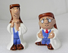 Vintage Tetley Tea Folk, Wade Gaffer & Sydney Cruet Set. Salt & Pepper Set. 1998