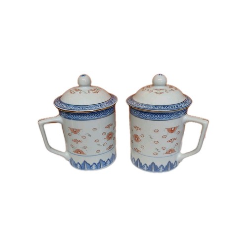 Chinese tea mug pair lidded - tea,