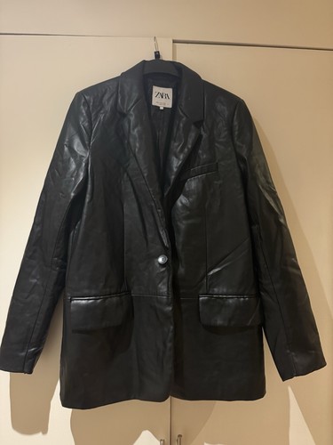 Zara black faux - , leather