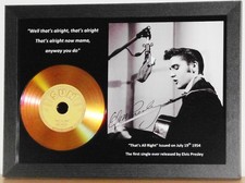 ELVIS PRESLEY 'THAT'S ALL RIGHT' SIGNED GOLD CD DISC COLLECTABLE MEMORABILIA