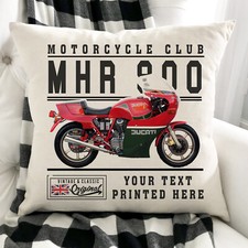 Personalised Motorbike Cushion Cover Ducati MHR 900 Classic Bike Dad Gift VBC09