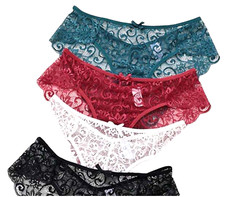Lace Knickers Full Brief Bundle 4 Pack Women’s UK Size S