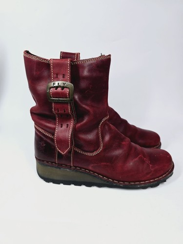 Fly london red leather ankle - fly,