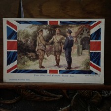 Military WW1 Your King Thanks You Antique Postcard