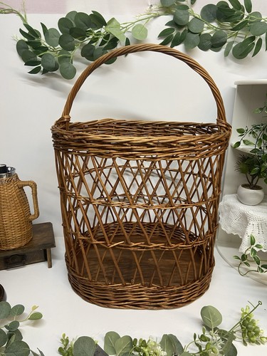 Vintage tall rustic wicker - vintage,