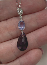 *NEW* GENUINE Swan Signed SWAROVSKI "Spectacular" Purple Velvet Crystal Pendant