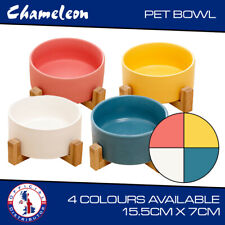 Dog Bowl Raised Non-Slip Cat Ceramic Wooden Luxury Pet Puppy Feeding Station UK