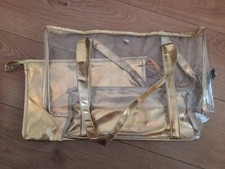 New PIAZA ITALIA Ladies Gold/Clear 2 Piece Beach Bag 44cm X 30cm X 14cm
