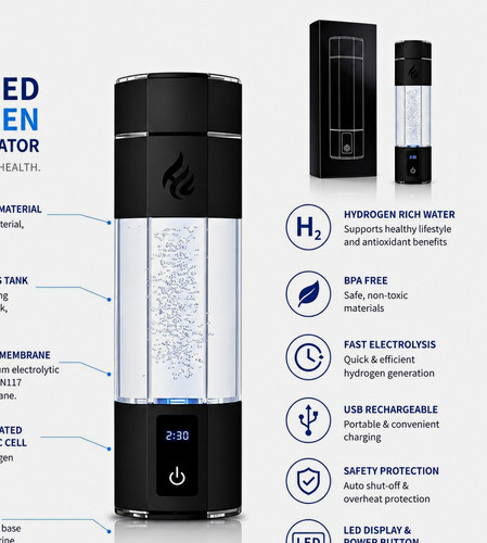 Portable hydrogen water bottle - portable,