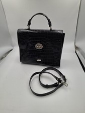 Osprey London Handbag Black Leather Hand Grab and Cross Body Bag Medium Leather