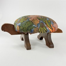 Vintage Turtle Footstool Wood