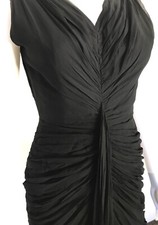 Vintage 50s Black Silk Chiffon
