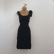 Kaliko Dress UK 12 New Stretch Jersey Black Layers Pencil Occasion Evening Party