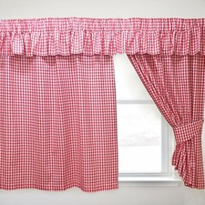 GINGHAM CHECK CHERRY CURTAINS