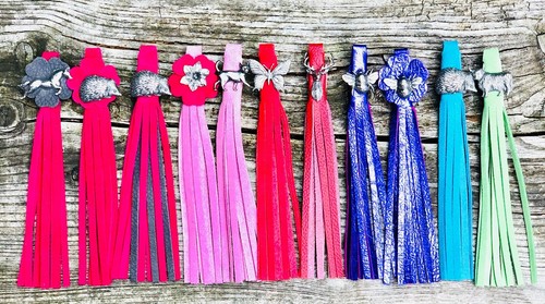 Leather suede boot tassels - tassels, &