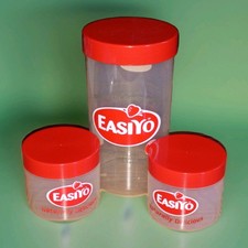 3 x EASYO  (Yoghurt Making) heat resistant Screw Top Storage Pots - 2 sizes VGC