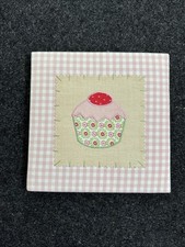 Littleplum Homemade Fabric Picture Hanging Cupcake