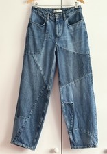 Zara Patchwork Denim Wide Leg