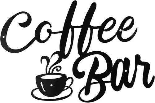Coffee sign black - black, metal