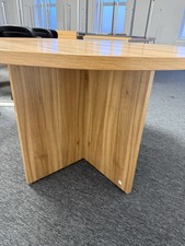 Modern Grey Oak Round Meeting Dining Room Table - 1400mm 140cm 1.4m