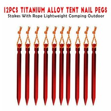 12x Titanium Alloy Tent Pegs
