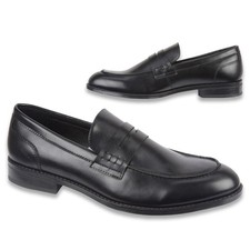 Mens black casual - slip, on