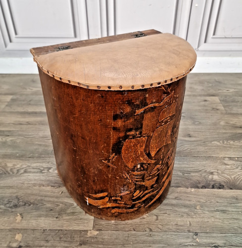 Vintage coal box waste paper - box,