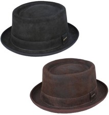 Mens or Womens Pork Pie Hat - High Quality 100% Sheepskin Leather